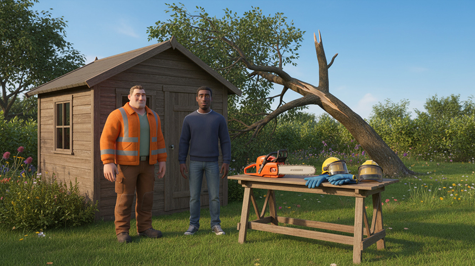 scène tronçonneuse